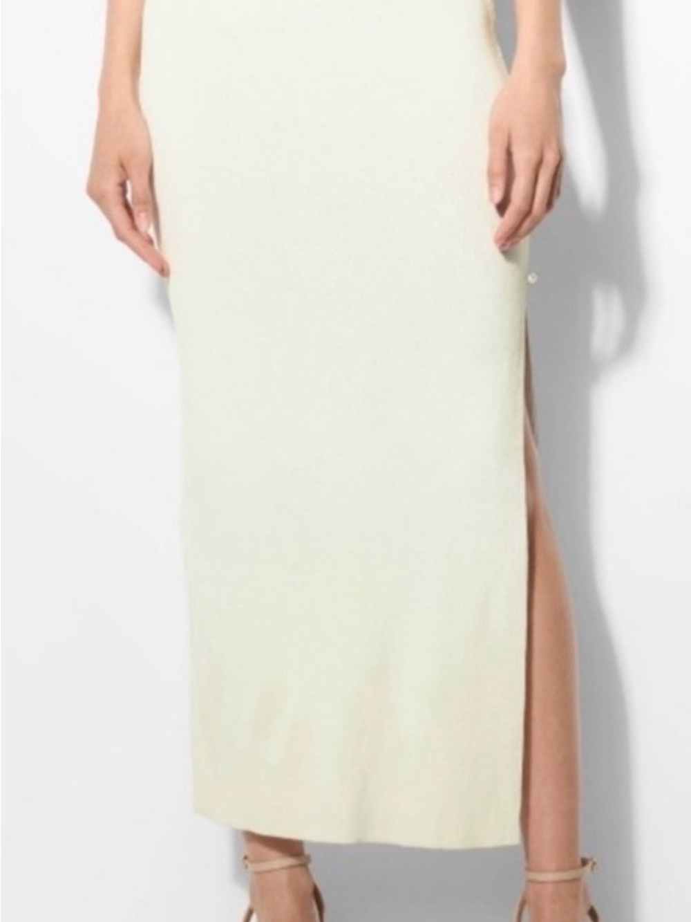 wild fable Black Sweater Maxi Side-Slit Maxi Skirt with Pearl Accent - Picture 4 of 4